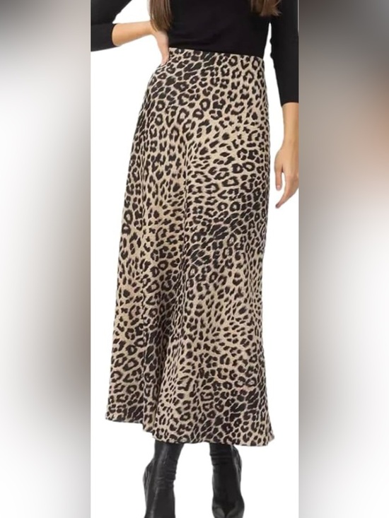 Alya Dresses & Skirts - Alya Leopard Print Maxi Skirt in Beige and Black (B1)